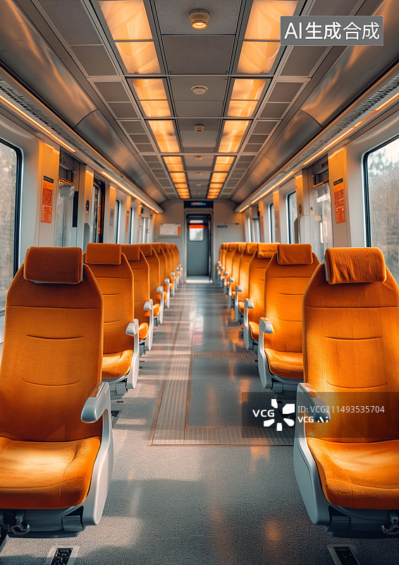 【AI数字艺术】干净整洁的公共交通座椅座位图片素材