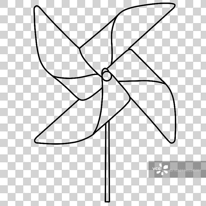 卡通风车插画图片素材