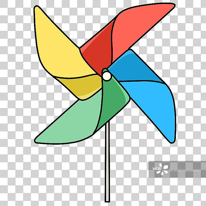 卡通风车插画图片素材