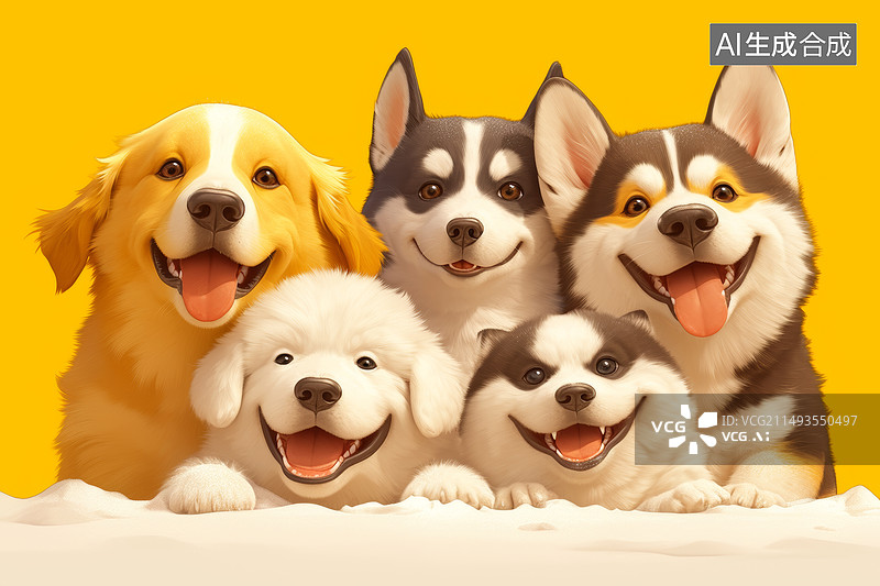 【AI数字艺术】宠物犬面部特写图片素材