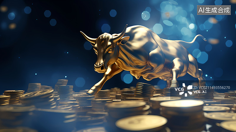 【AI数字艺术】股票市场概念插图图片素材