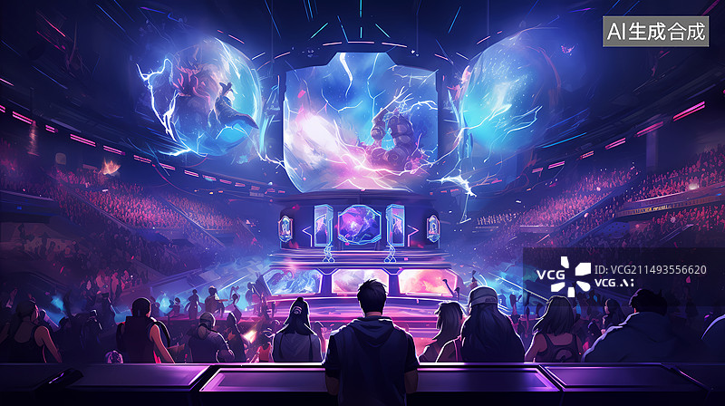 【AI数字艺术】电竞演出概念插图图片素材