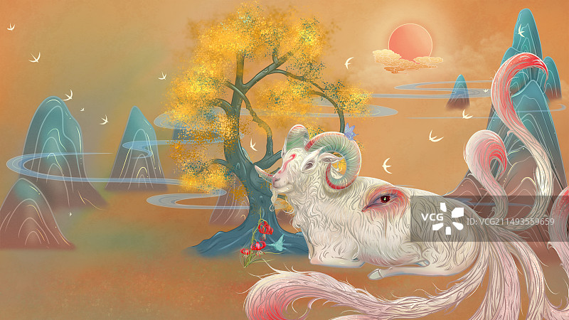 山海经系列猼訑横版图片素材