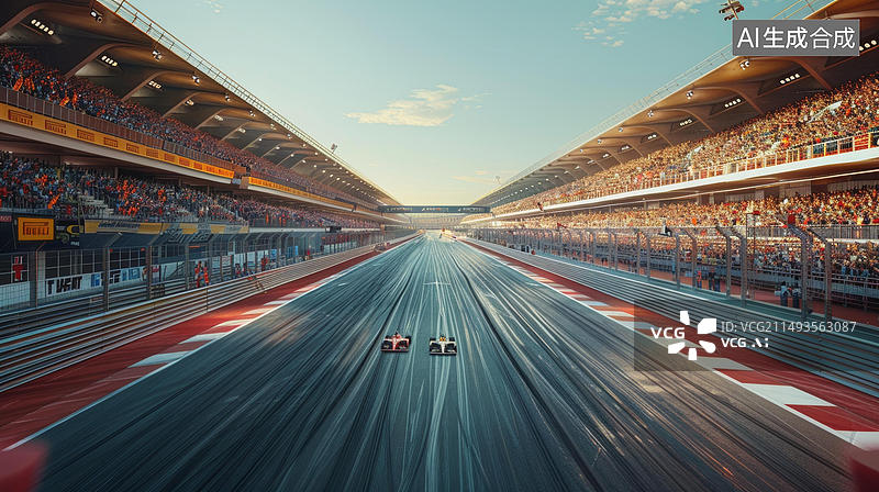 【AI数字艺术】赛车在赛道上飞驰图片素材