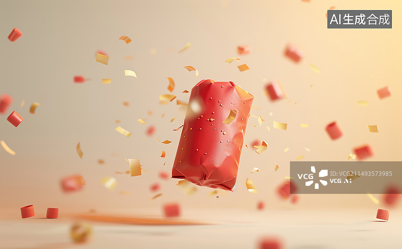 【AI数字艺术】五彩纸屑的特写镜头图片素材