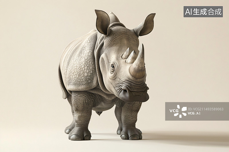 【AI数字艺术】犀牛3D模型图片素材