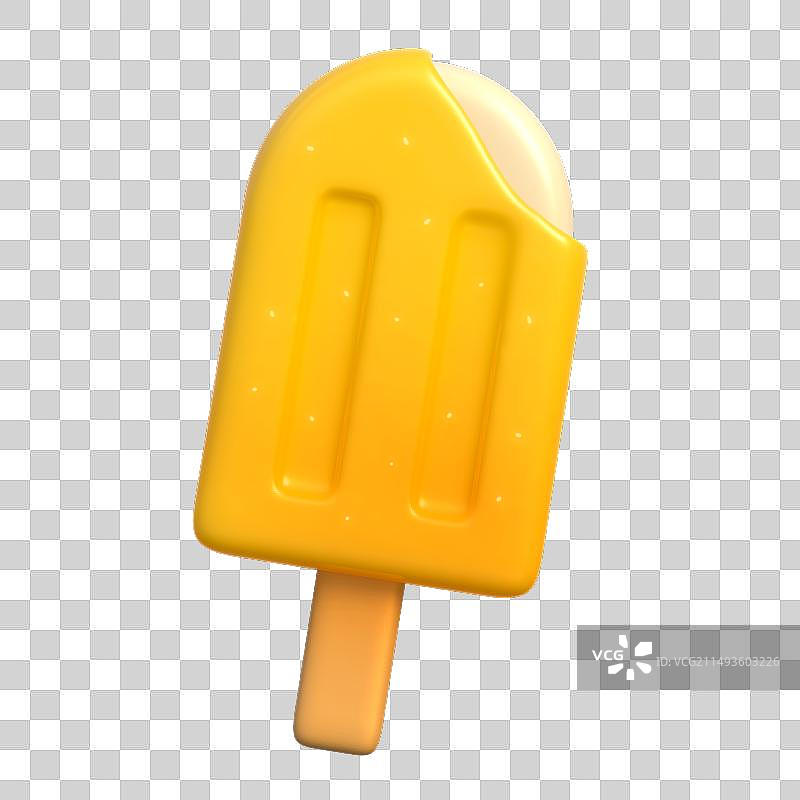 冷饮冰棒冰淇淋夏天美食3D卡通插画元素图片素材