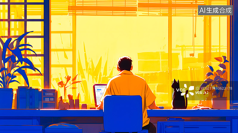 【AI数字艺术】工作室中的专注男人图片素材