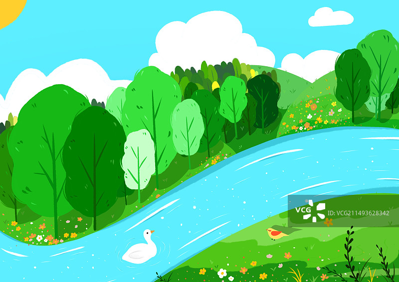 悠闲夏日图片素材