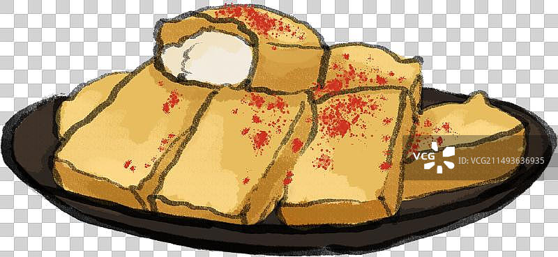 水墨风滇菜云南菜昆明美食包浆豆腐插画图片素材