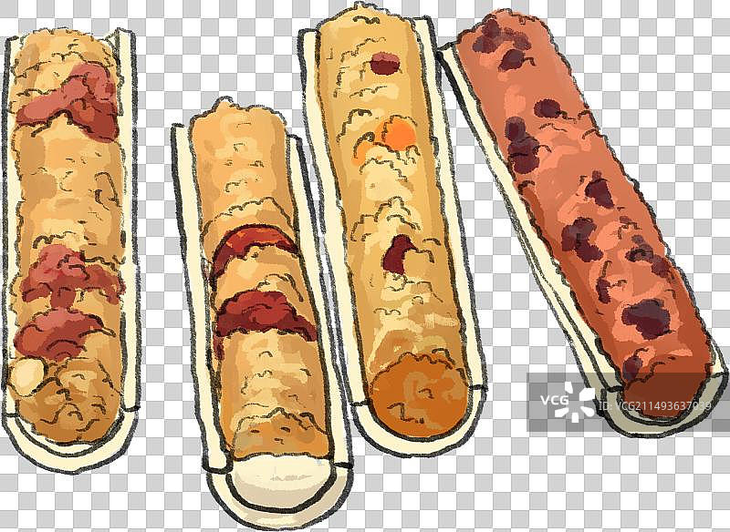 水墨风滇菜云南菜昆明美食竹筒饭插画图片素材