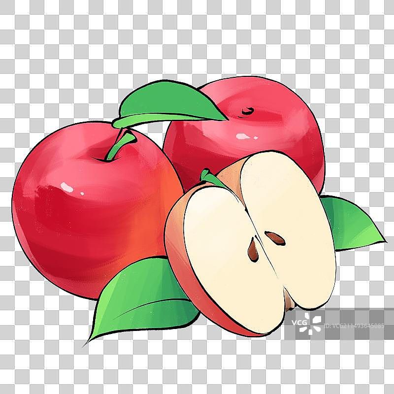 云南昭通苹果农产品土特产水果插画图片素材