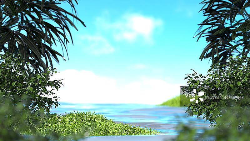 天空衬托着风景的树木图片素材