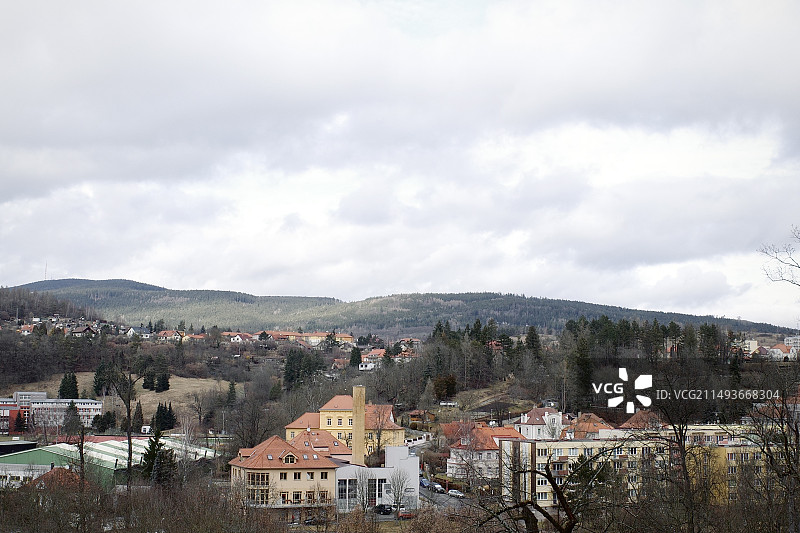 欧洲捷克克鲁姆洛夫ck小镇俯瞰图片素材