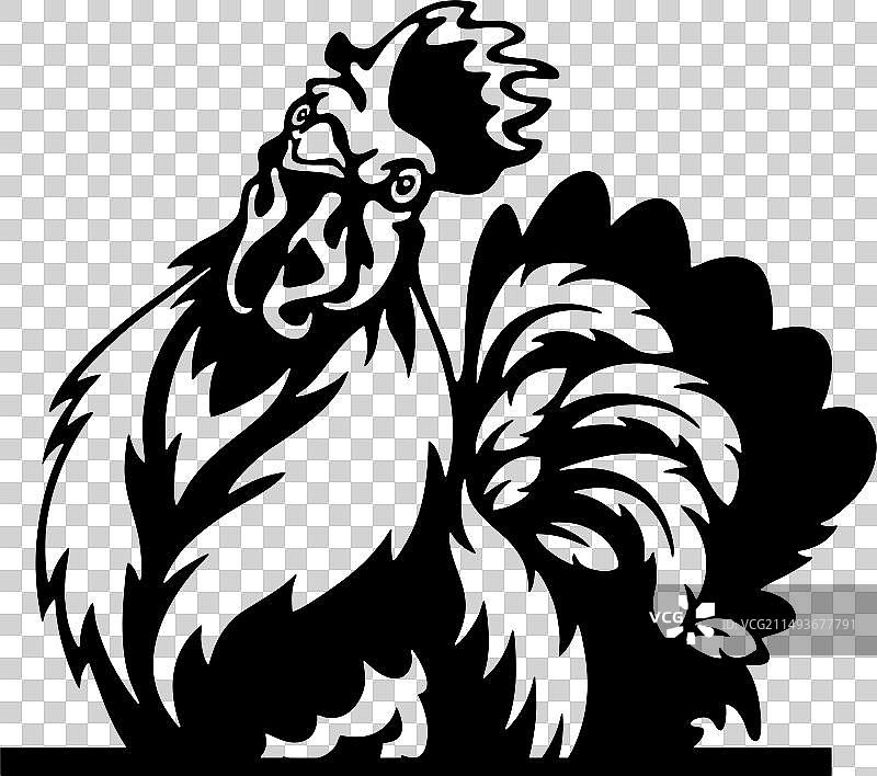 偷看中的公鸡 - 有趣的农场动物 - 动物图片素材