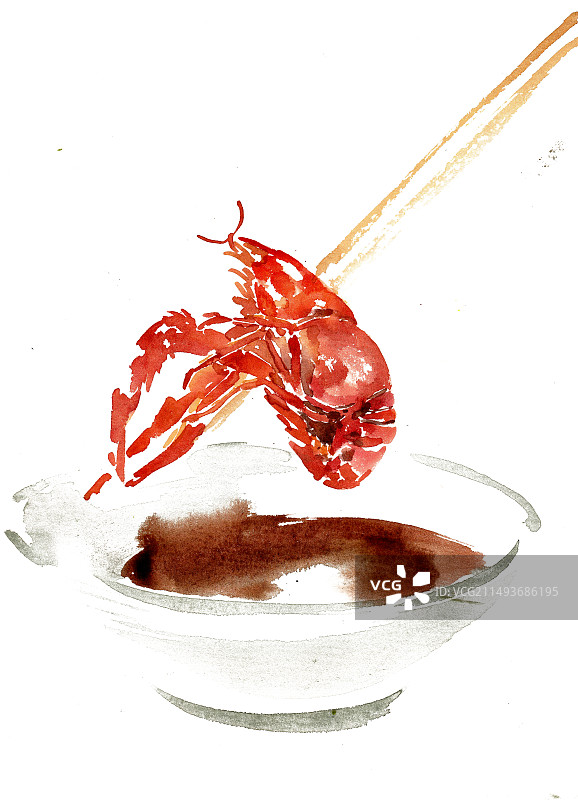 筷子夹龙虾图片素材