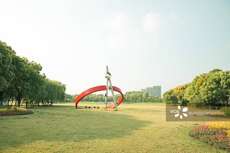 苏州独墅湖高教创新区圆规雕塑标志图片素材