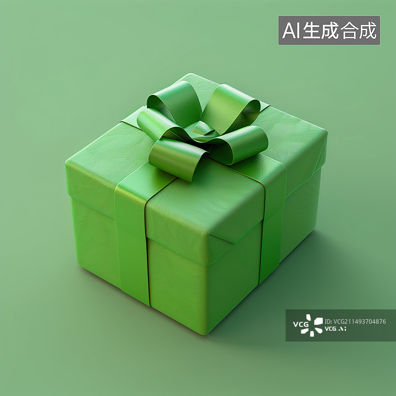 【AI数字艺术】绿色的礼物盒图片素材