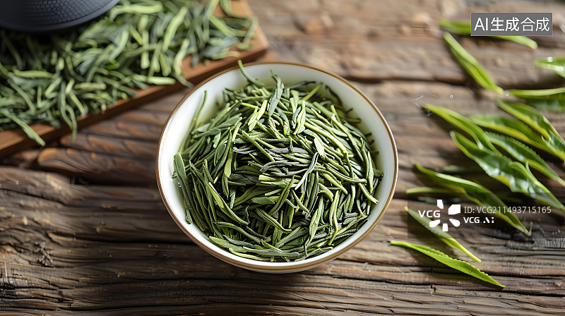 【AI数字艺术】一碗晒干后的茶叶特写图片素材