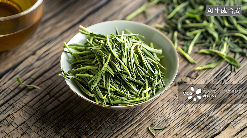 【AI数字艺术】一碗晒干后的茶叶特写图片素材