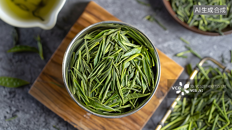 【AI数字艺术】一碗晒干后的茶叶特写图片素材