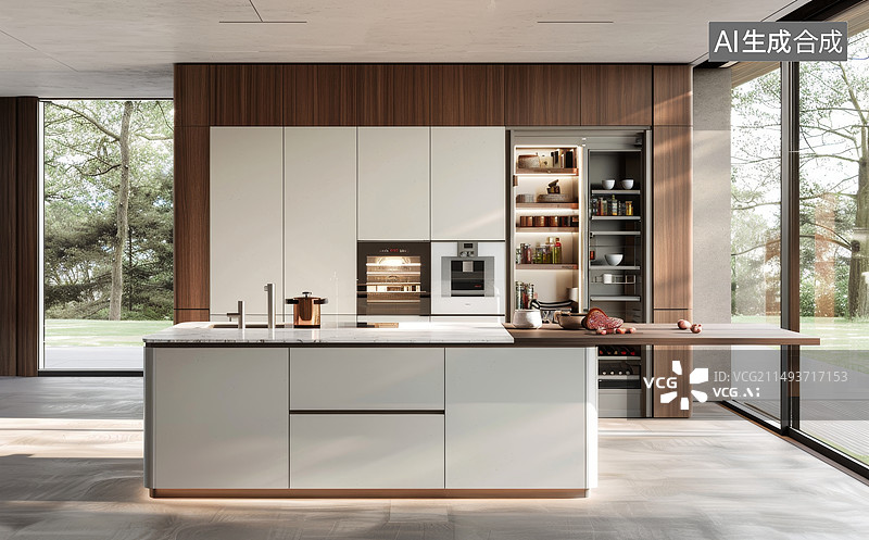 【AI数字艺术】现代厨房图片素材