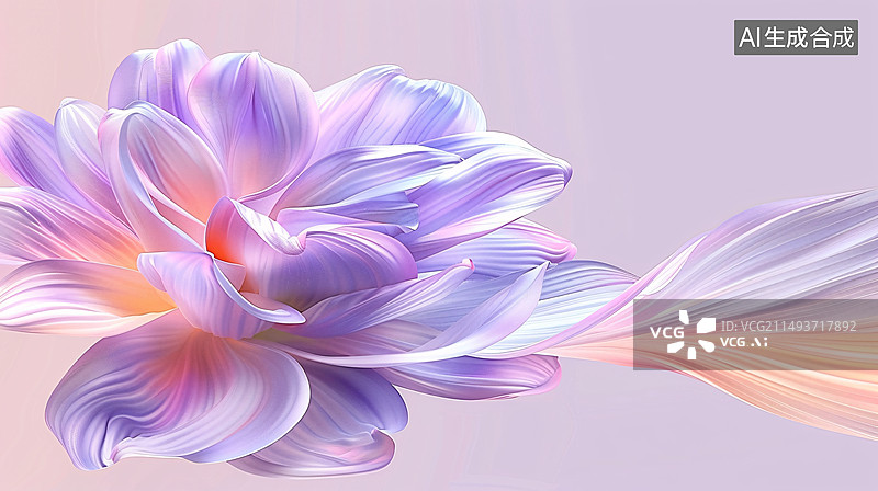 【AI数字艺术】3D粉紫色花背景图片素材