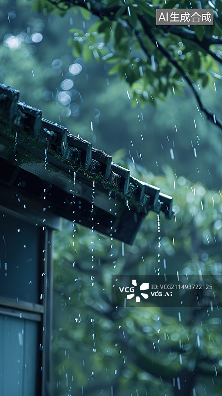 【AI数字艺术】雨季湿工厂特写图片素材