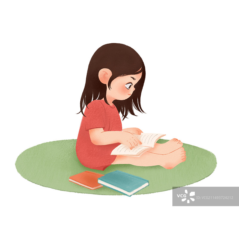 认真看书的小朋友图片素材