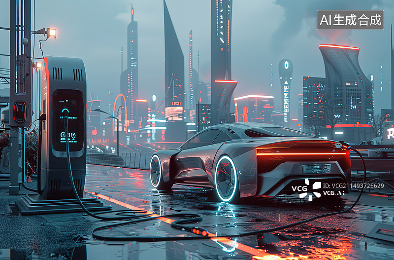 【AI数字艺术】夜景汽车广告背景图片素材