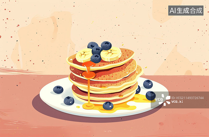 【AI数字艺术】美味的华夫饼早餐图片素材