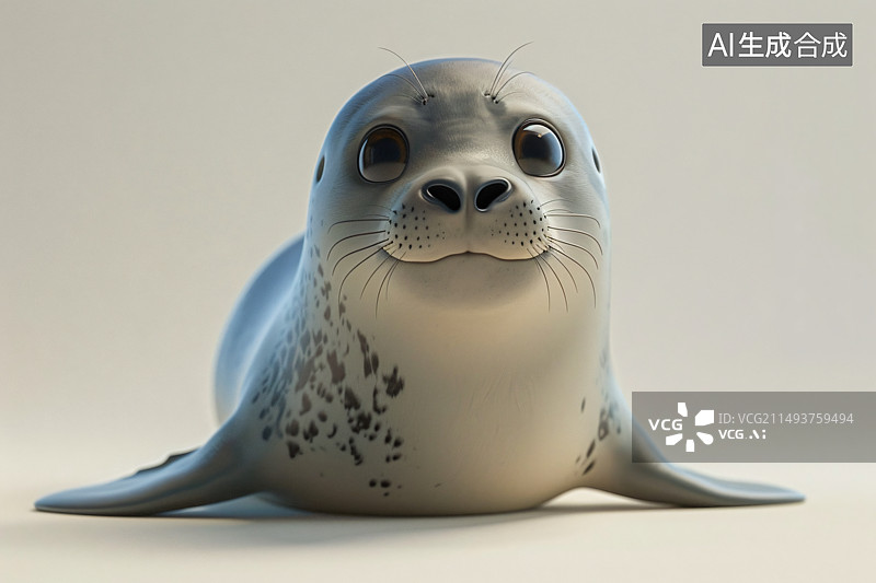 【AI数字艺术】一只海豹3D模型图片素材