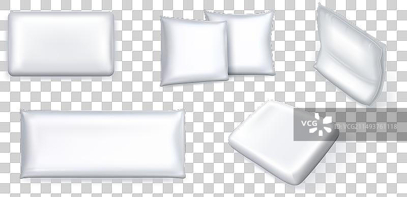 透明背景上的白色枕头图片素材
