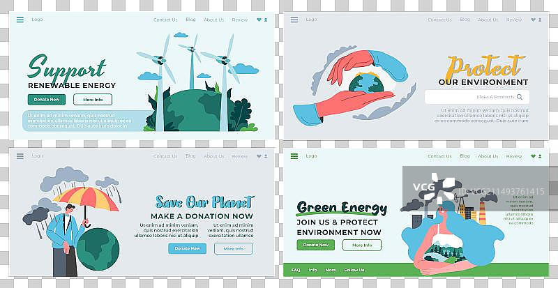 绿色能源着陆页设计图片素材