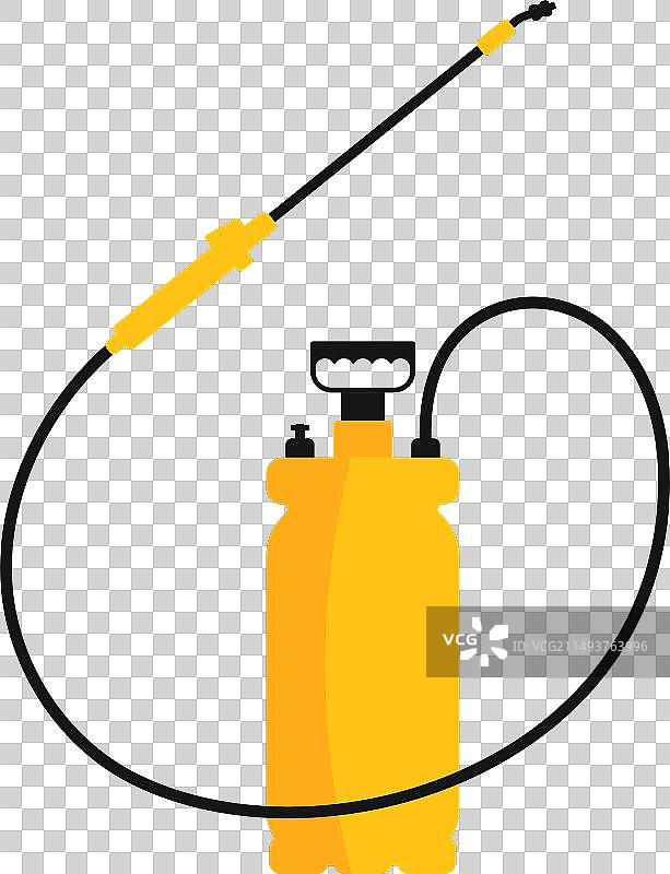 黄色容器手持喷雾器花园设计图片素材