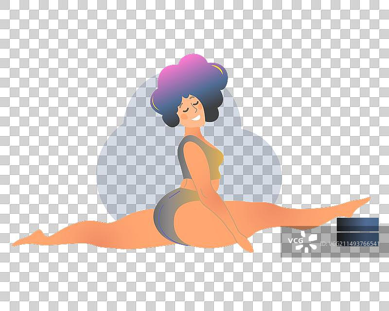 大码曲线女性瑜伽课图片素材