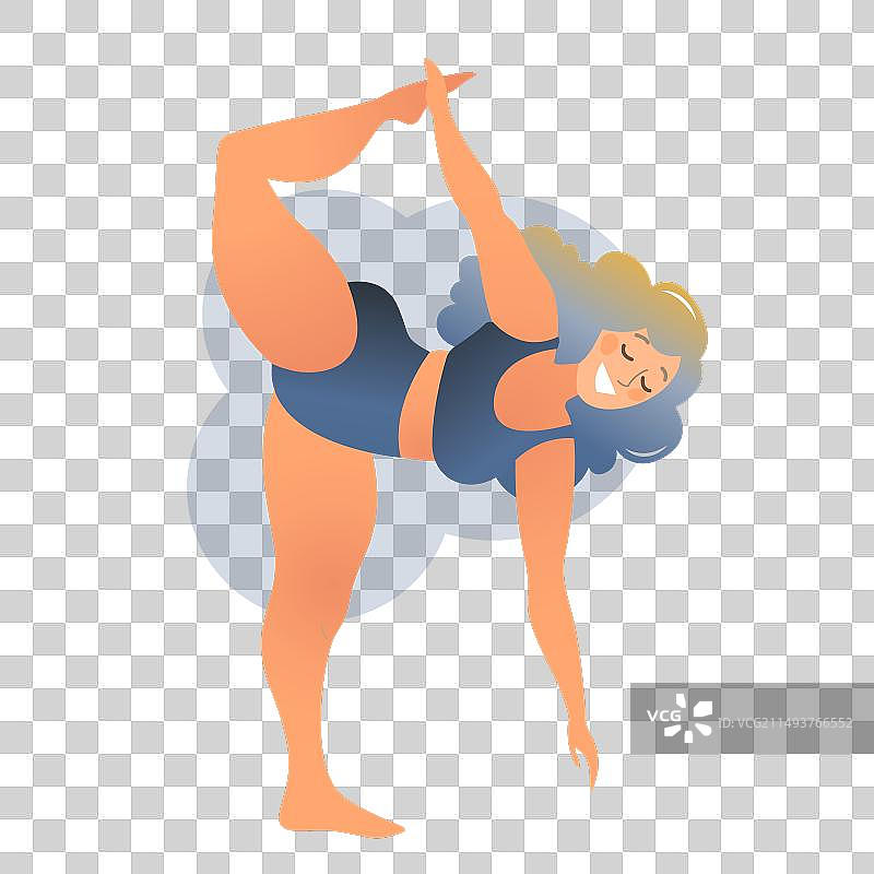 大码曲线女性瑜伽课图片素材