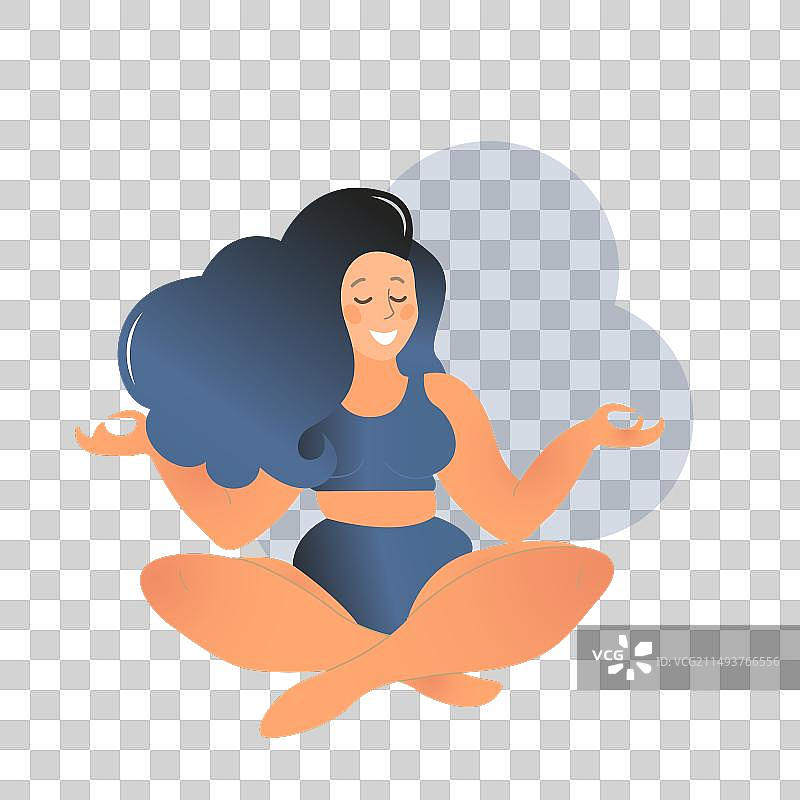 大码曲线女性瑜伽课图片素材