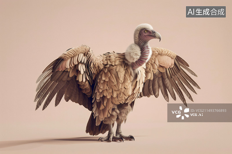 【AI数字艺术】一只3D秃鹰模型图片素材