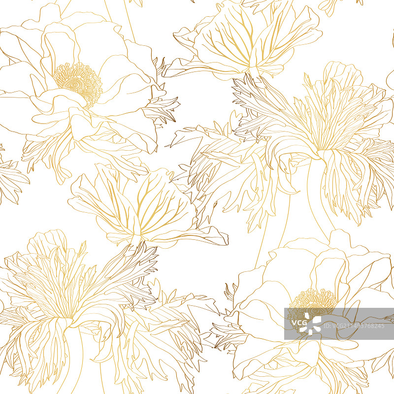 银莲花图案的无缝图案图片素材