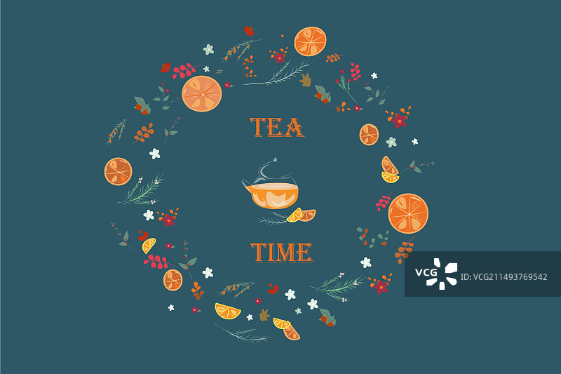 水果橙子茶歇时光图片素材