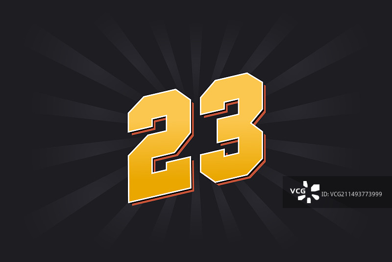 黄色23数字字体图片素材