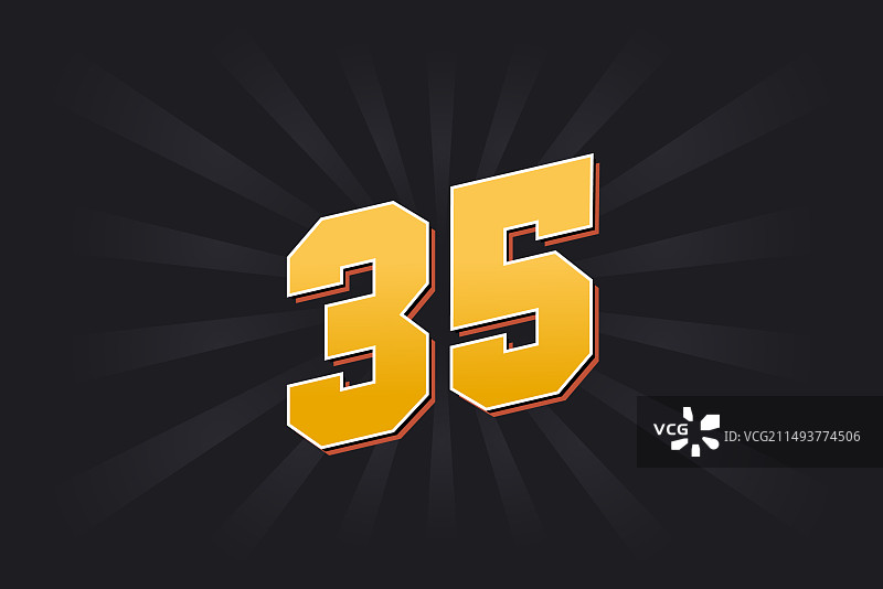 黄色35数字字体图片素材