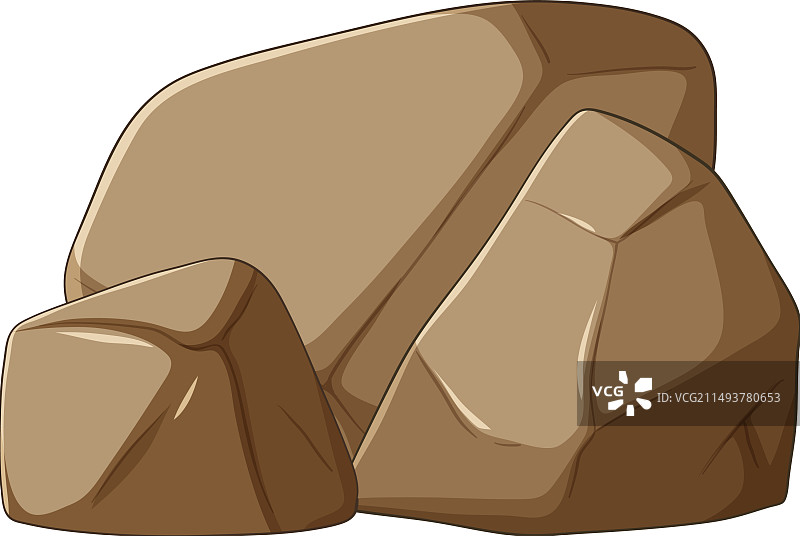 格式化的三个程式化卡通岩石图片素材