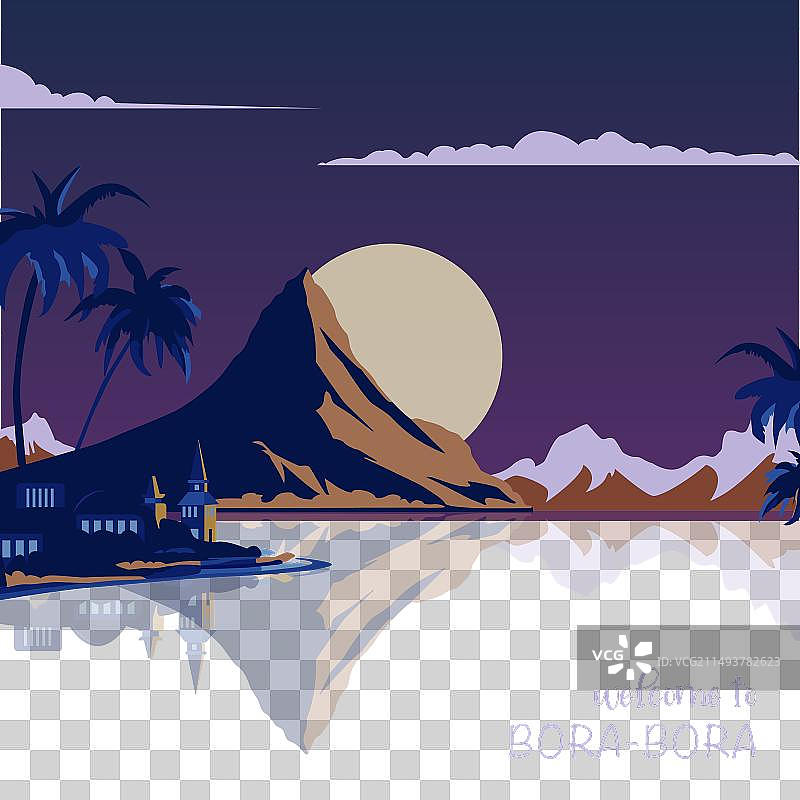 波拉波拉岛宣传卡片图片素材