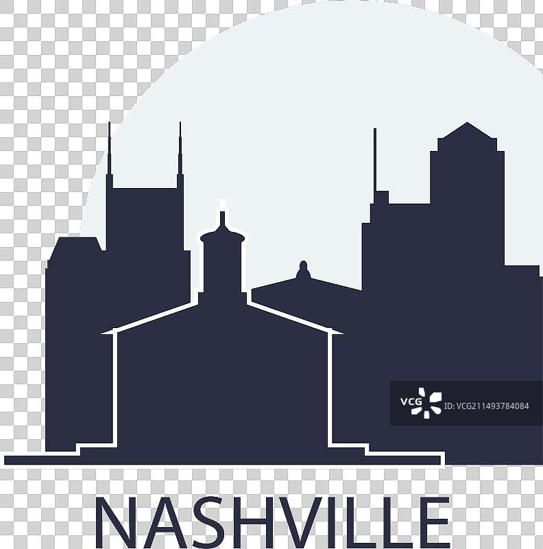 纳什维尔城市天际线剪影标志图片素材