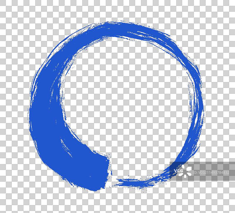 禅宗蓝色圆形墨笔笔触图片素材