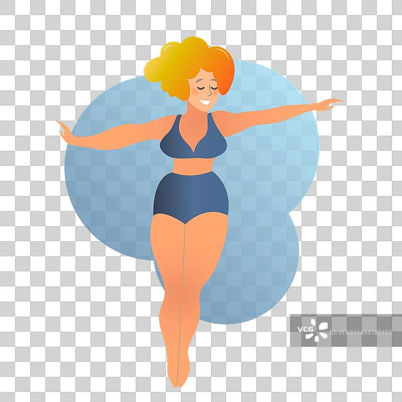 大码曲线女性瑜伽课图片素材