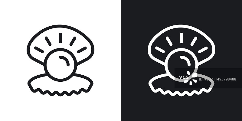 开启的贝壳珍珠图标集图片素材