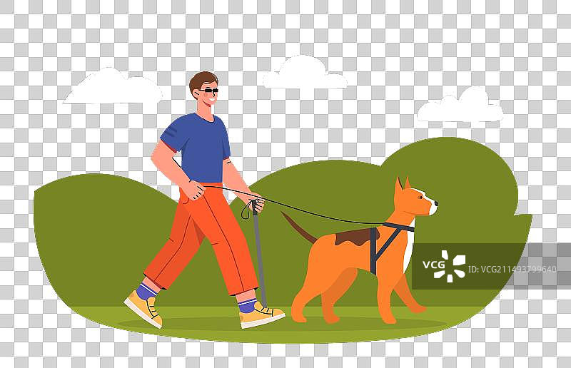 盲人与导盲犬图片素材